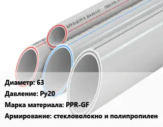 Труба полипропиленовая 63 Ру20 PPR-GF стекловолокно и полипропилен
